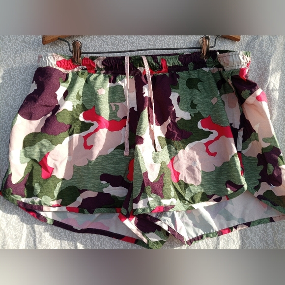 Old Navy Go Dry Multicolored Camouflage Athletic Shorts - Green, Pink, White - Picture 1 of 7